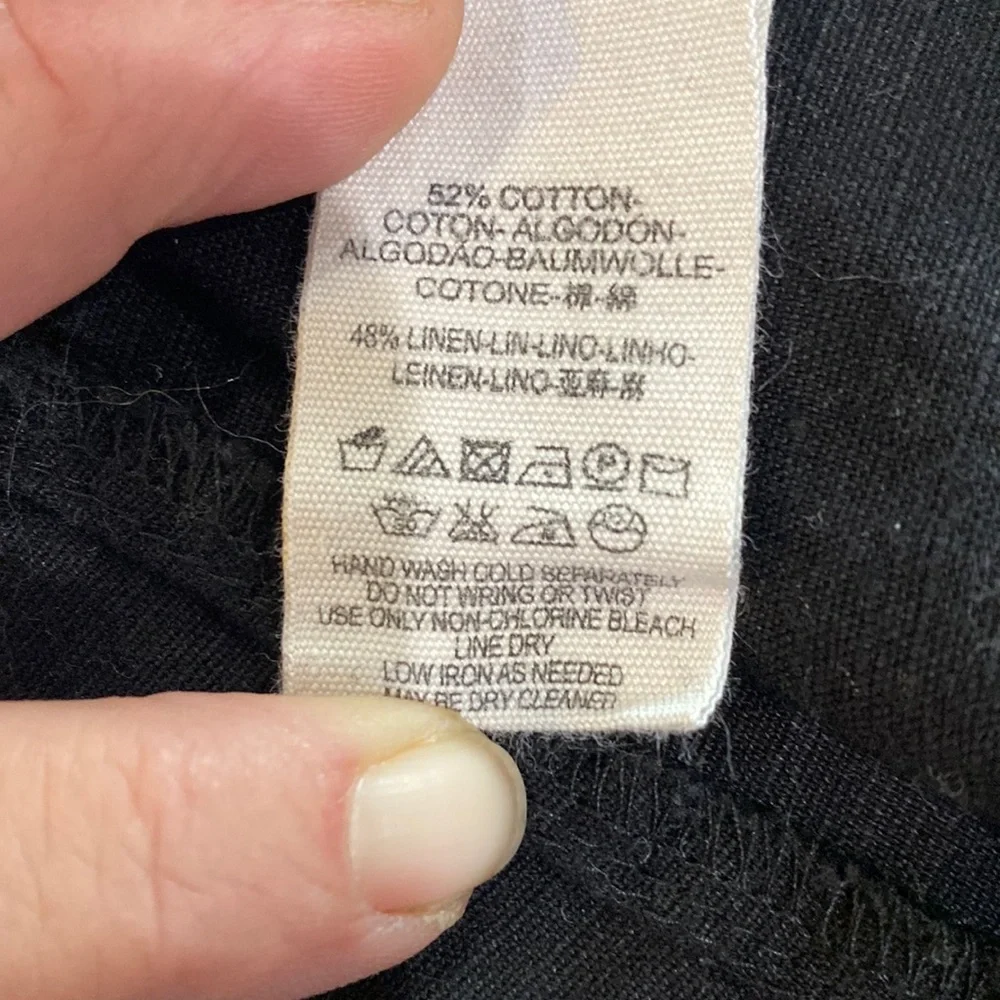 Free People linen blend beautiful ruffled back tie mini boho dress. - Picture 14 of 14